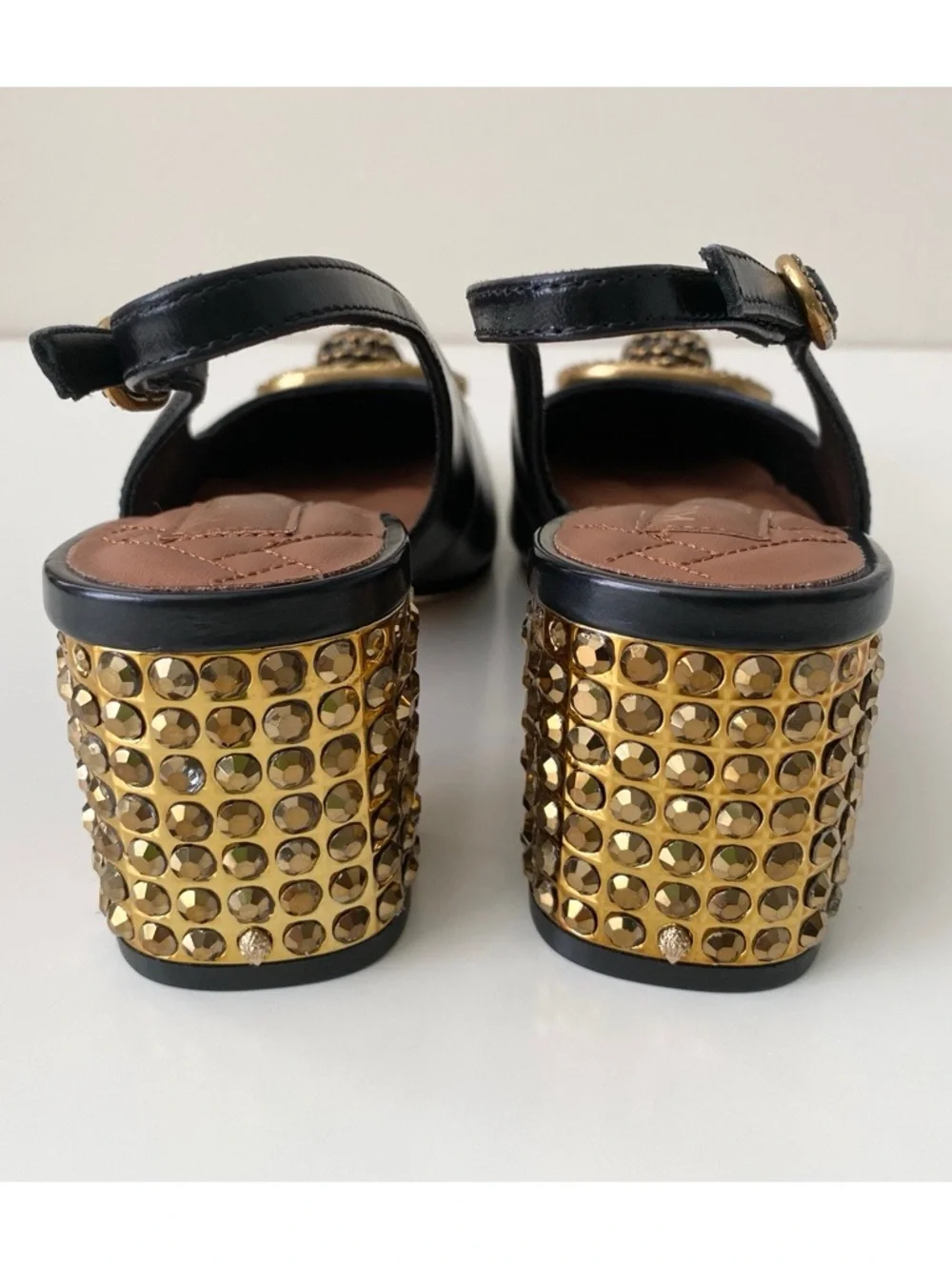 Kurt Geiger London Chelsea Block Slingback Heels in Black  Size EU 38 US 7.5